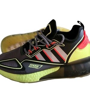 Adidas Men's Black and Yellow Sneakers
